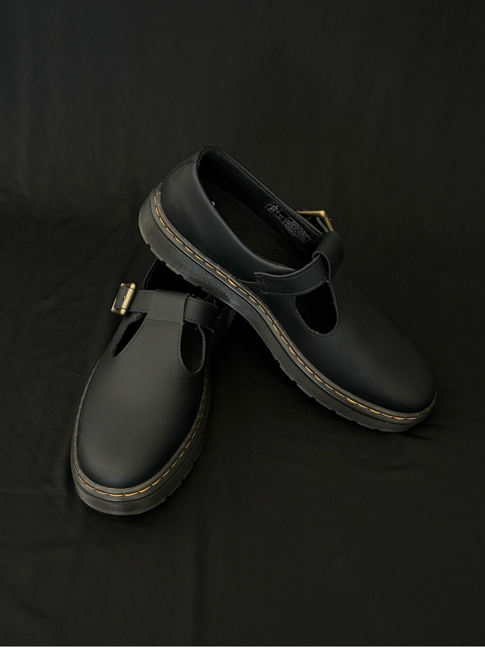 Dr. Martens Black Mary Jane T-Strap Clog Mules